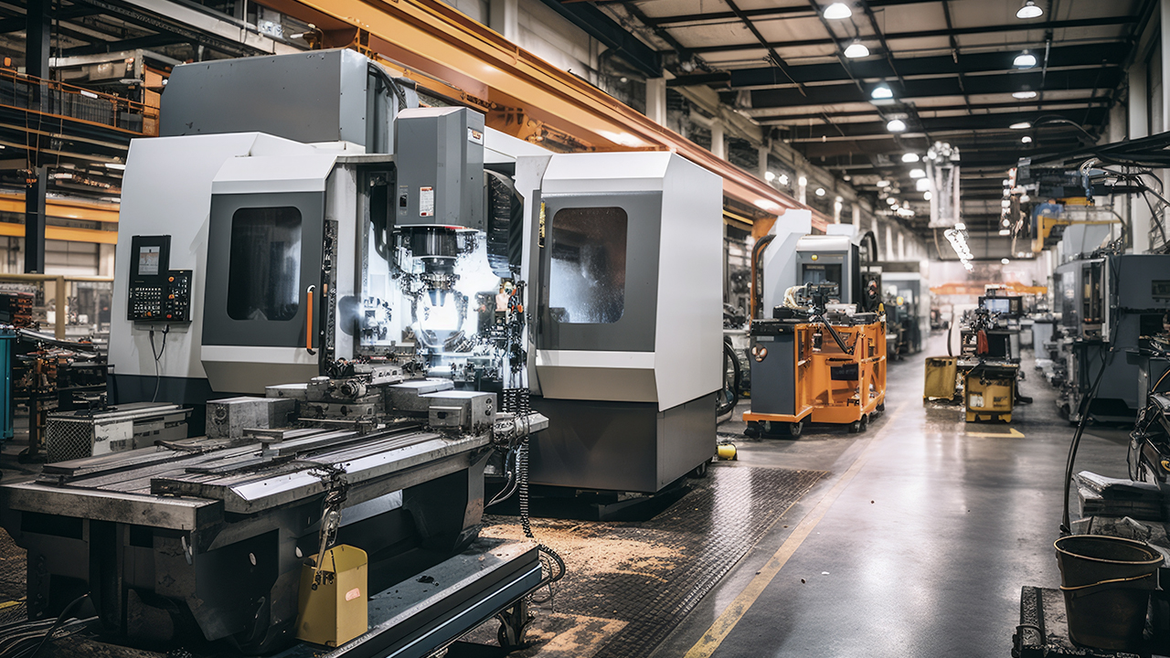 Production machinery focuses on industrial equipment like cutting, milling, and injection molding machines. 