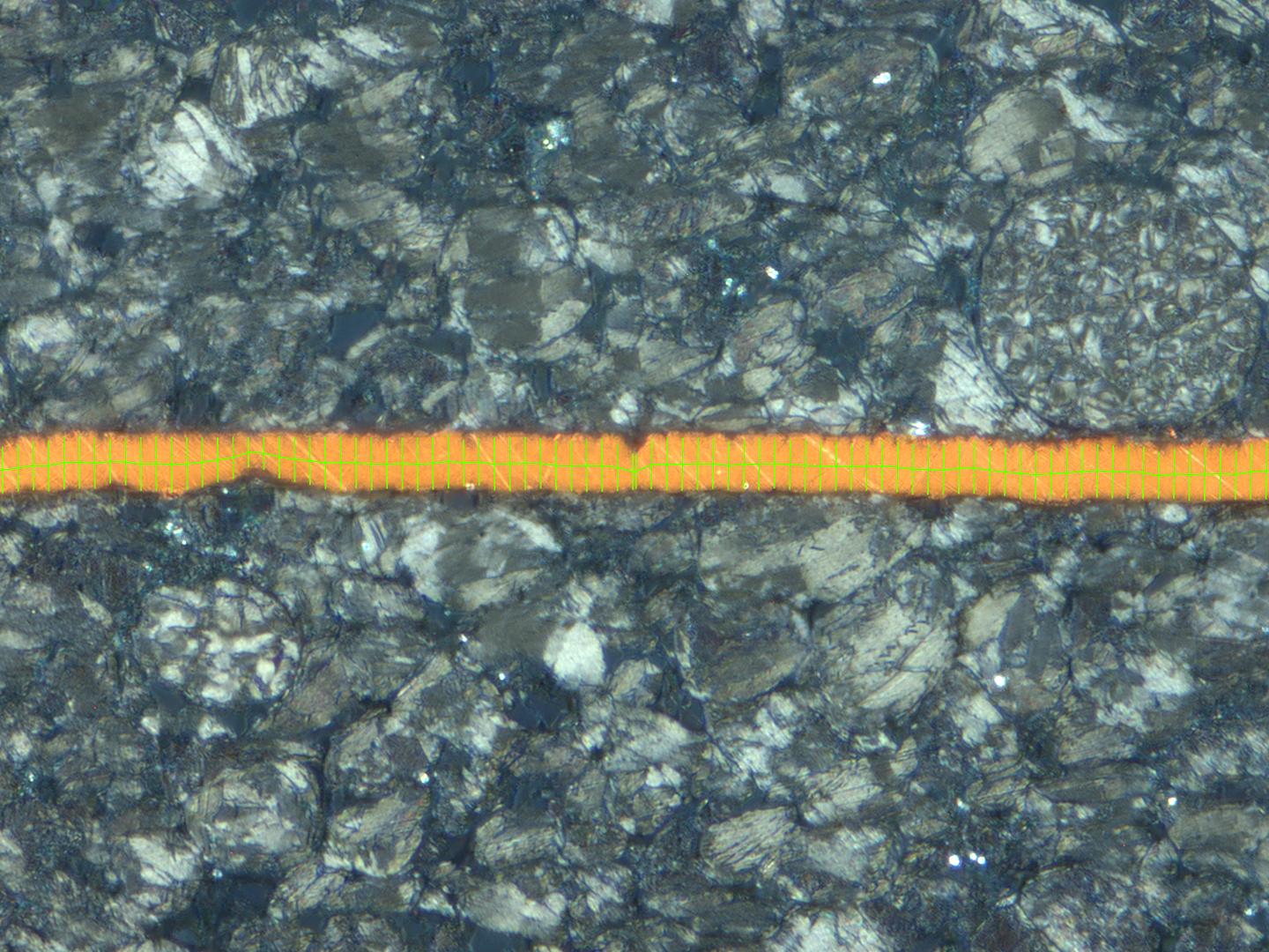 Li-ion battery: Layer thickness measurement of the copper conductor foil of an anode 