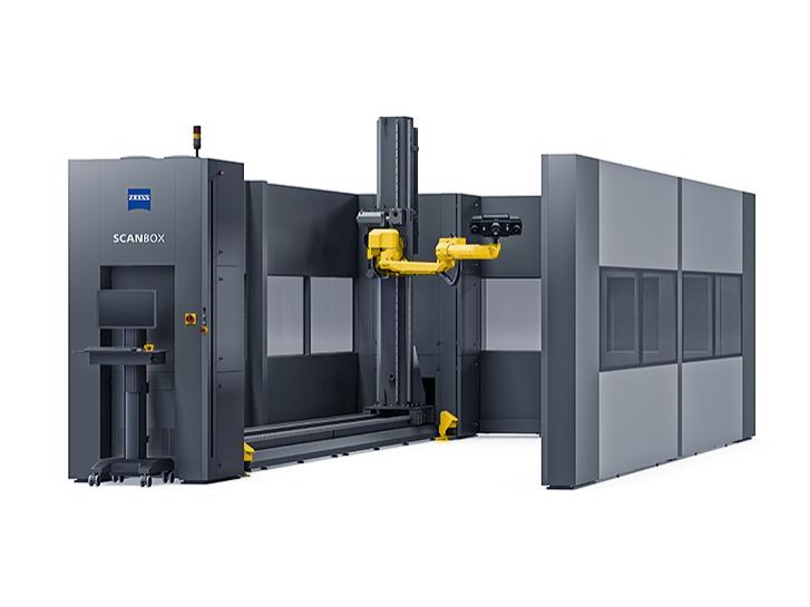 In this optical 3D measuring machine, the high-speed sensor captures particularly large and heavy parts such as side panels with a maximum size of 6000 x 1250 mm.