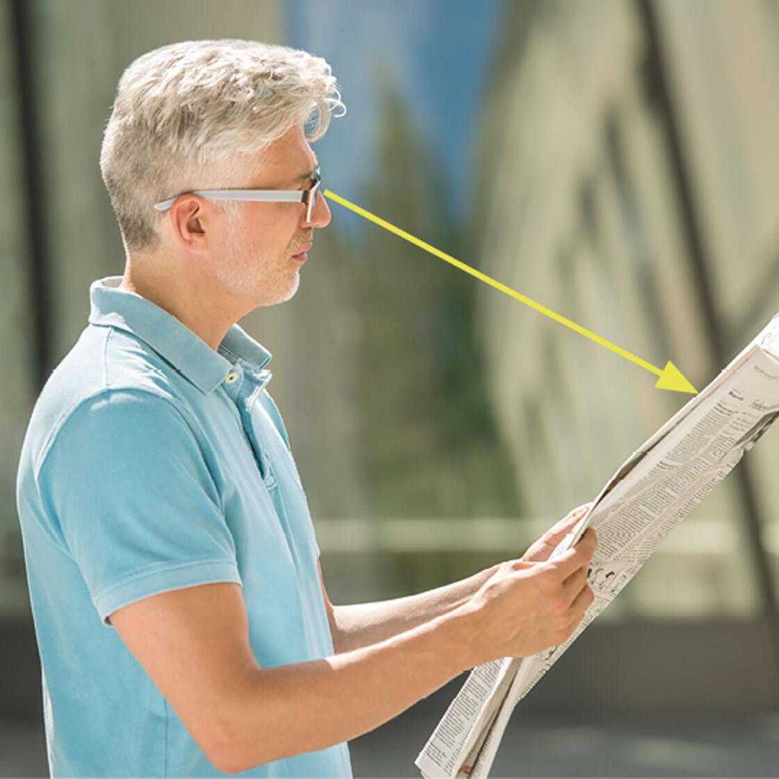 Progressive lens optimised for conventional reading behaviour: