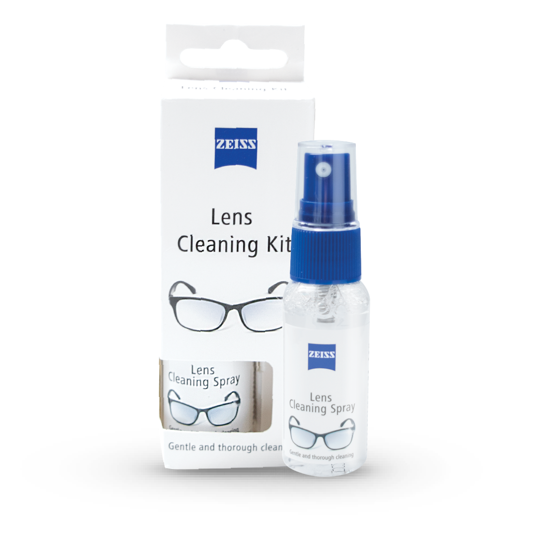Cleaning spectacle lenses has never been easier, thanks to the specially-designed ZEISS Lens Spray and ZEISS Microfibre Cloth.